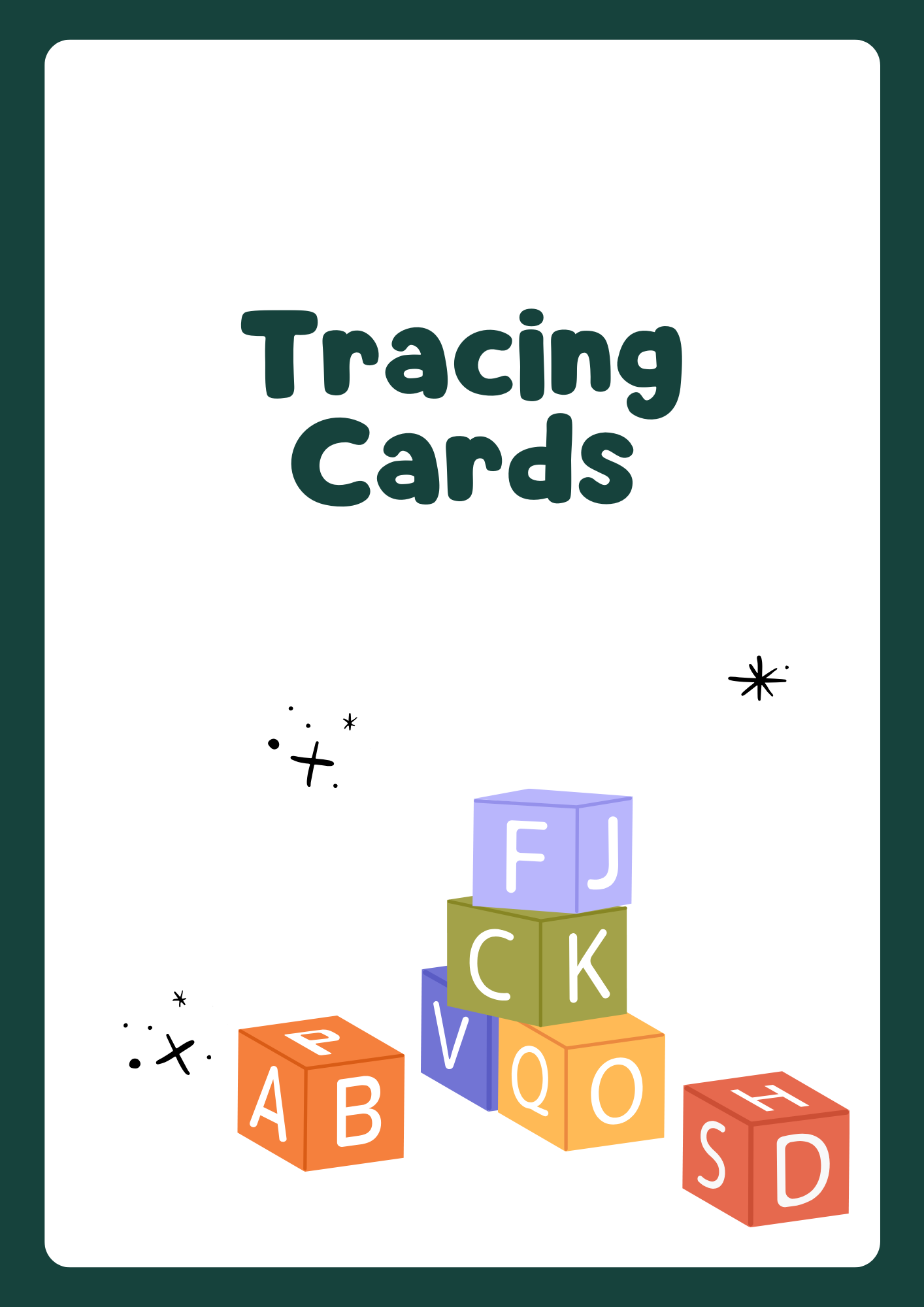 Alphabet Tracing Cards Worksheet in Pastel Colors Illustrative